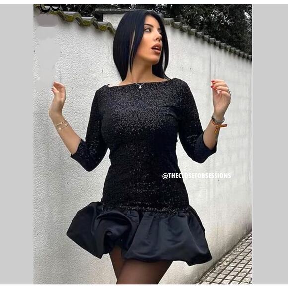 ZARA BLOGGER FAVE!!! Short Dress with Voluminous Skirt NWT - Picture 5 of 16